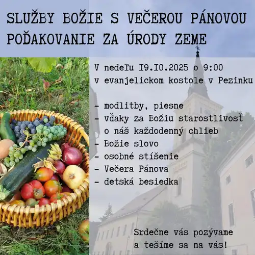 Poďakovanie za úrody zeme 19.10.2025 9:00