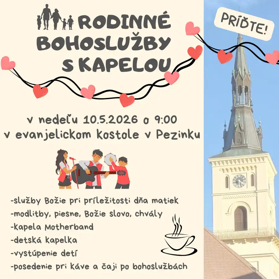 Rodinné bohoslužby s kapelou 10.5.2026 9:00