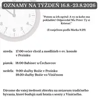 Oznamy na týždeň 17.8.2026-23.8.2026