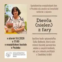 Dievča (nielen) z fary 9.6.2026 o 17:00 - tematický večierok so spisovateľkou Soňou Bullbeck